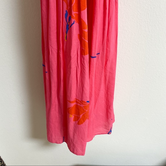 Free People Red Pink She's A Waterfall In Floral Casual Maxi Dress NWT - Picture 5 of 6